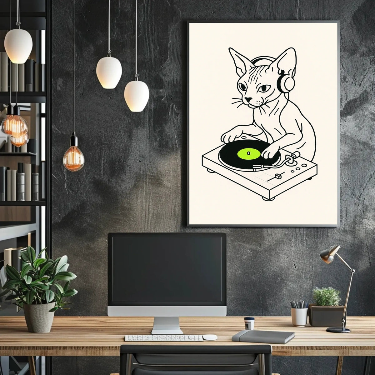 Dj Cat On The Decks Poster