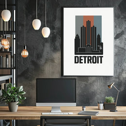 Detroit Skyline Art Poster