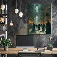 Mysterious Gothic Hall Fantasy Art Poster Print PosterGoat