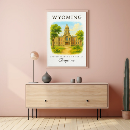 Cheyenne Wyoming Historic State Capitol Landmark Travel Poster Travel Poster
