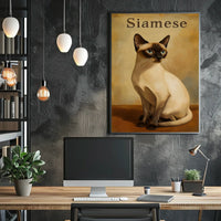 Siamese Cat Digital Painting Wall Decor Art Print Poster