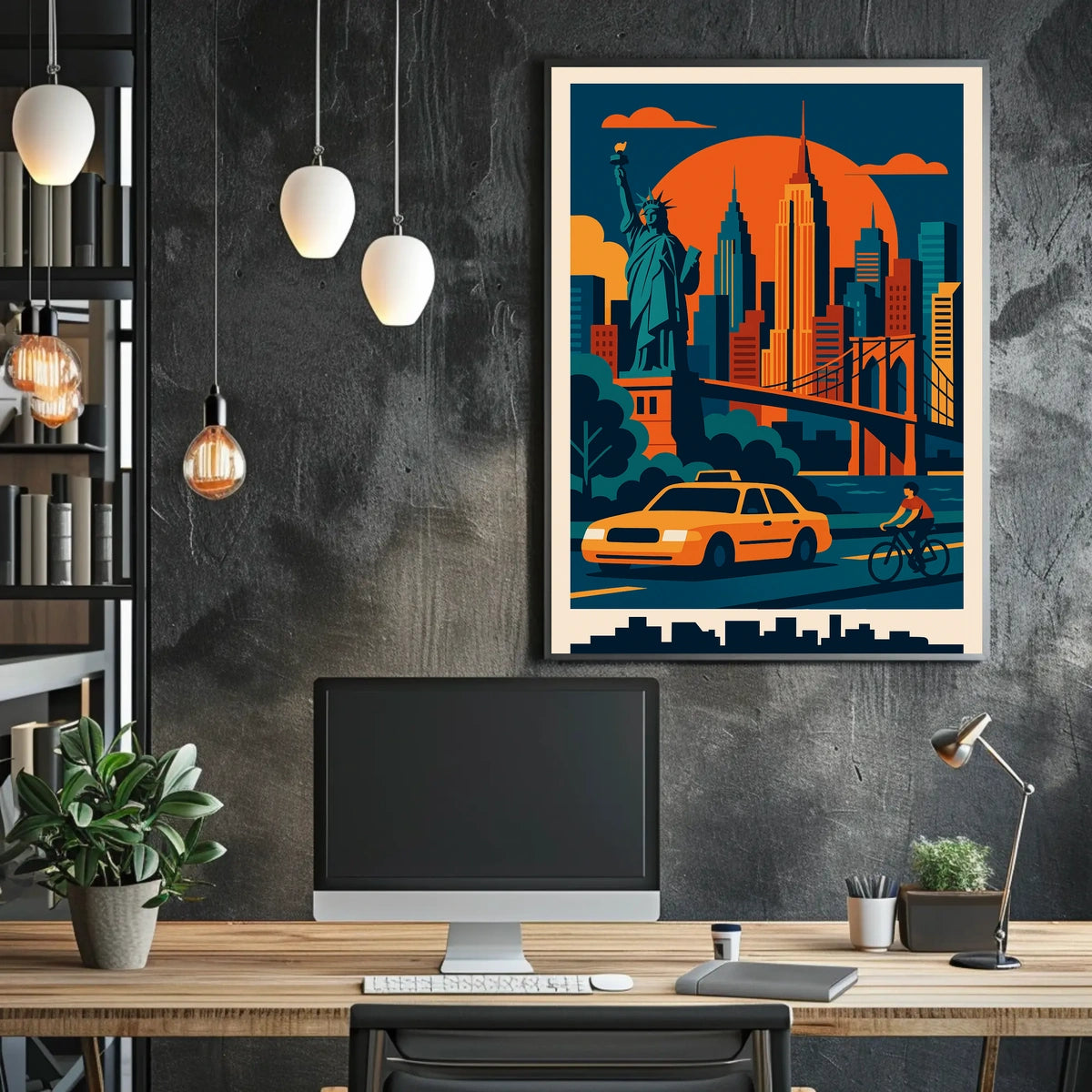 New York City Vibes Poster Bold Neon Energy For Urban Homes