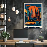New York City Vibes Poster Bold Neon Energy For Urban Homes