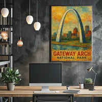 Gateway Arch National Park Vintage Decor Poster
