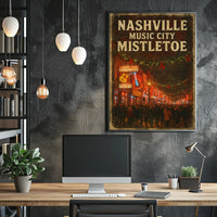 Nashville Music City Mistletoe Poster