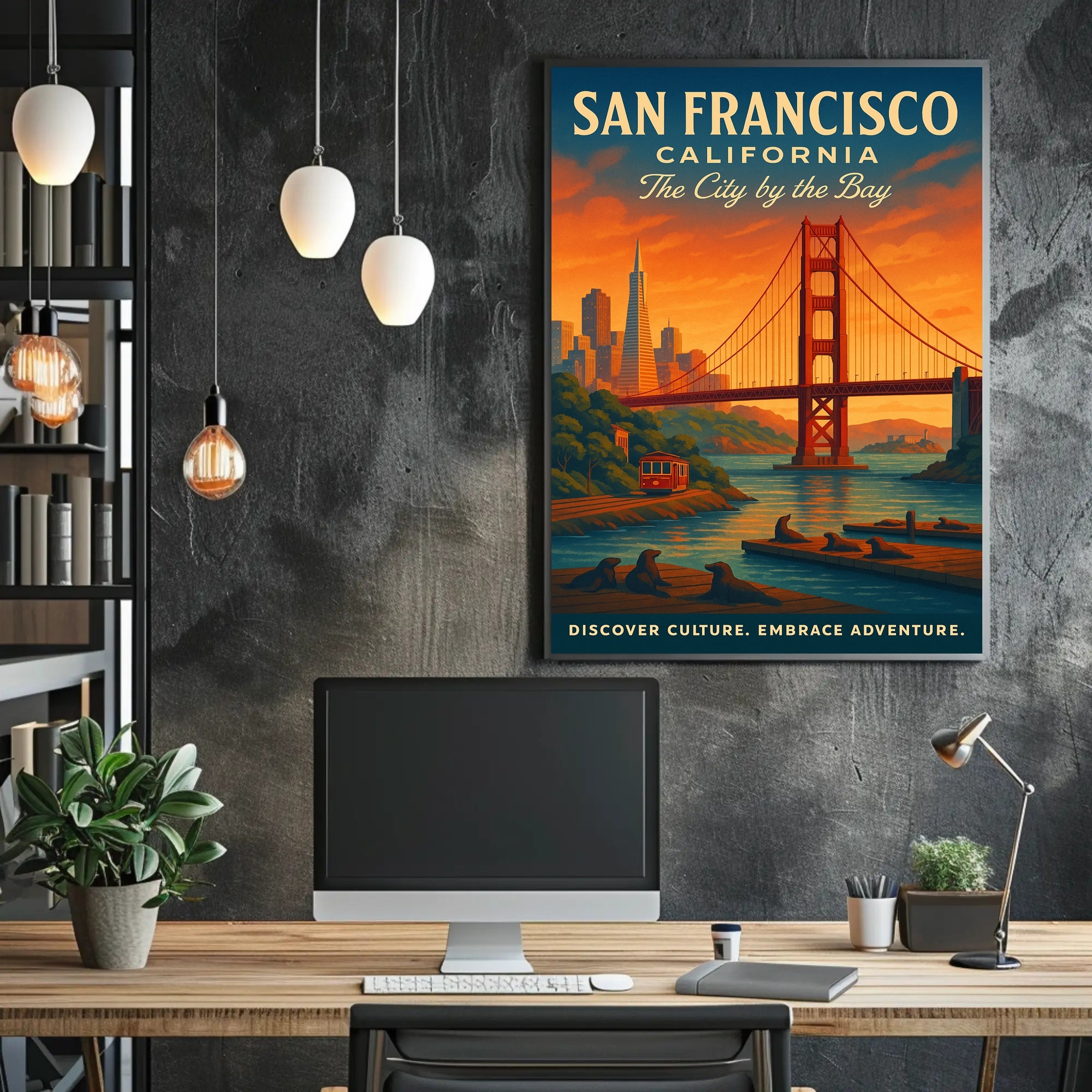 San Francisco Travel Poster Vintage City By The Bay