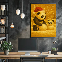 Festive Pandas in Winter Wonderland Poster