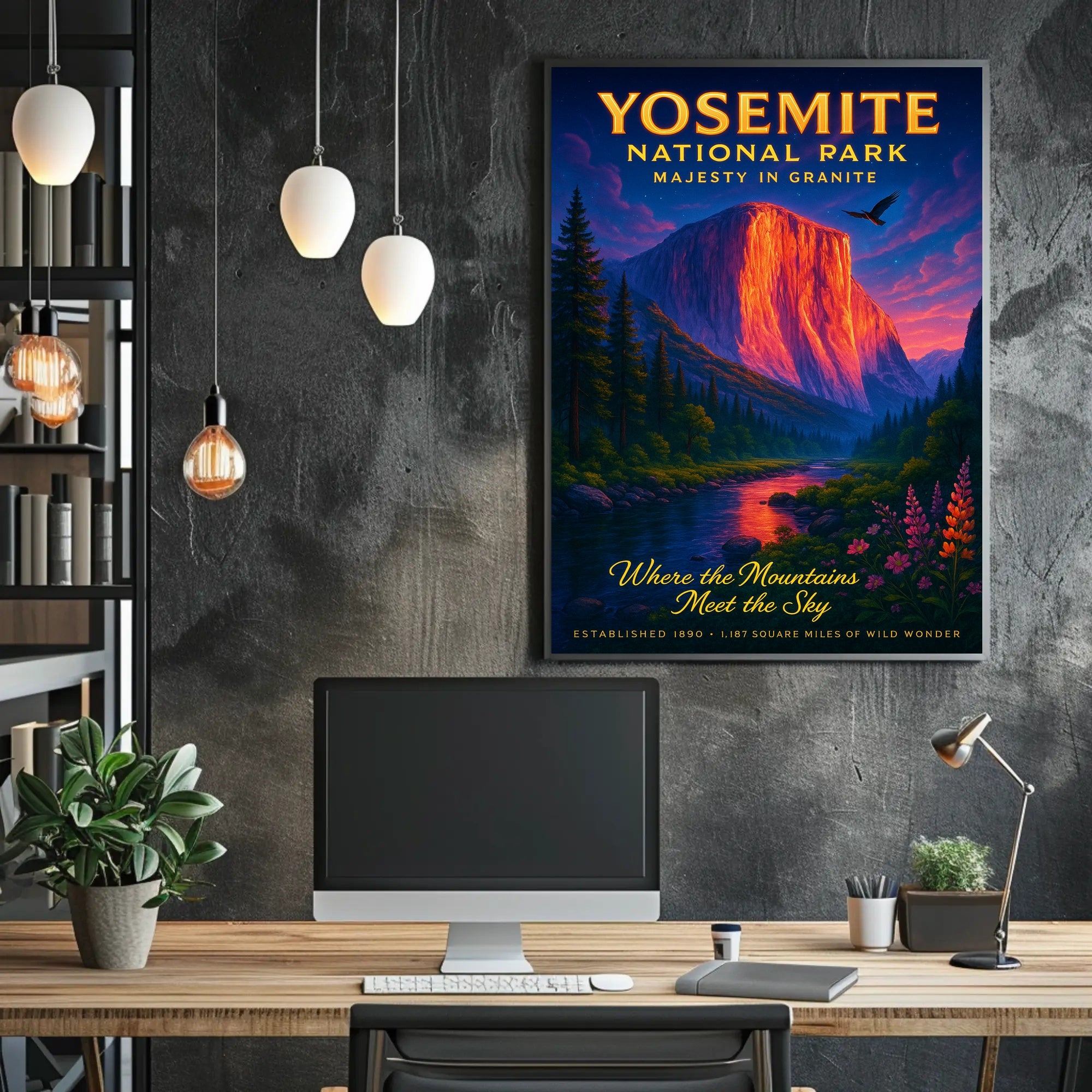 Yosemite National Park Majesty in Granite Poster PosterGoat