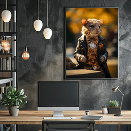 Dapper Mouse In Autumn Attire Poster