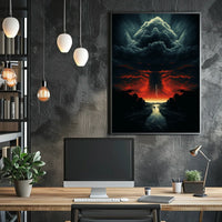Eerie Skywalk Surreal Landscape Artistic Poster