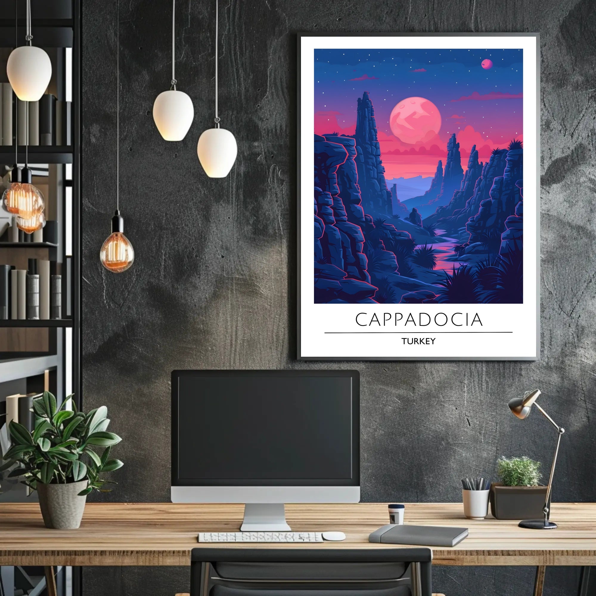 Cappadocia Nightscape Adventure Travel Poster