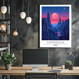 Cappadocia Nightscape Adventure Travel Poster