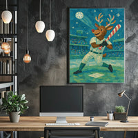 Reindeer At Bat Poster