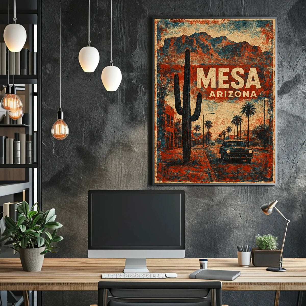 Mesa Arizona Vintage Travel Wanderlust Poster