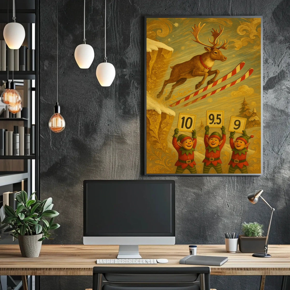 Reindeer Ski Jumping Extravaganza Poster