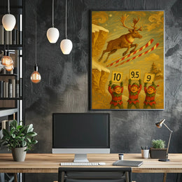 Reindeer Ski Jumping Extravaganza Poster