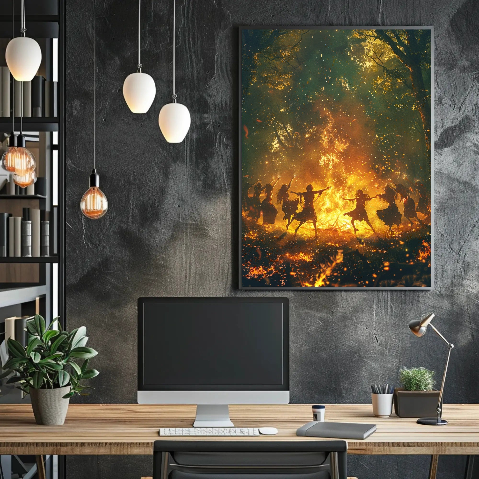 Mystical Bonfire Dance Fantasy or Mythology Poster PosterGoat