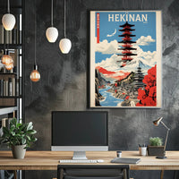 Hekinan's Tranquil Pagodas: Japanese Cultural Heritage Poster