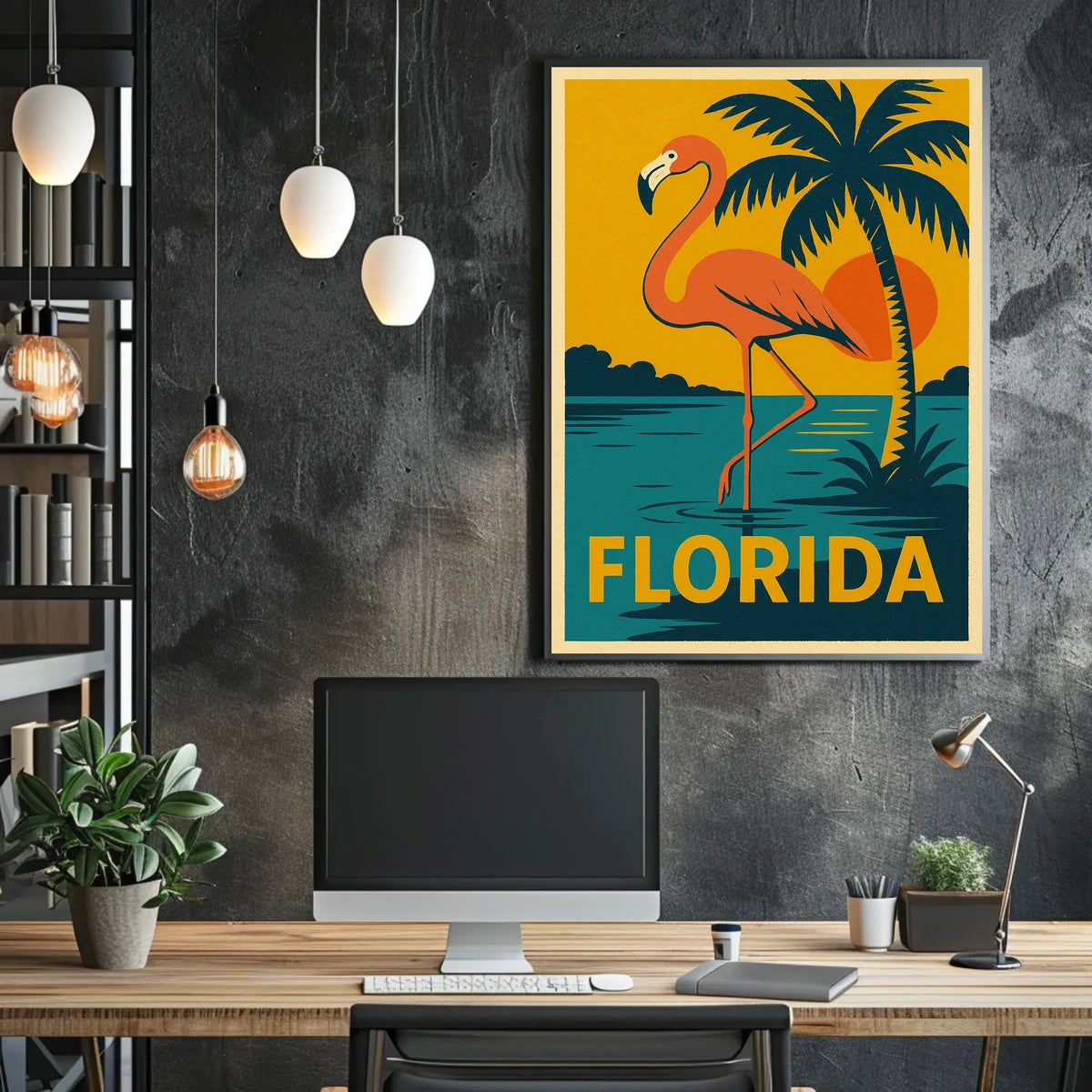 Florida Flamingo Poster