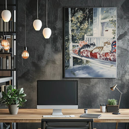 American Flag Street Scene Urban Wall Art Decor Poster