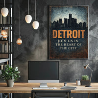 Detroit Join Us in the Heart of the City Poster PosterGoat