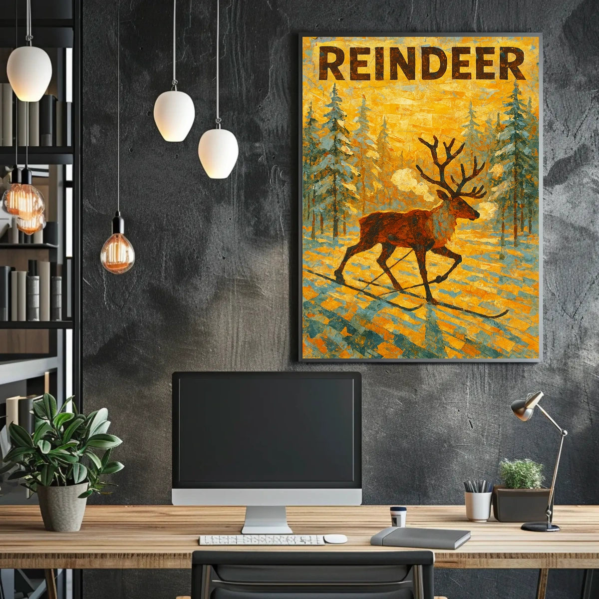 Reindeer In Winter Wonderland Poster