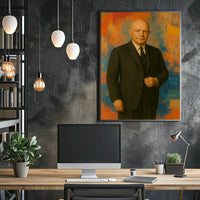 Confident Man in Suit: Abstract Artistic or Pop Culture Poster