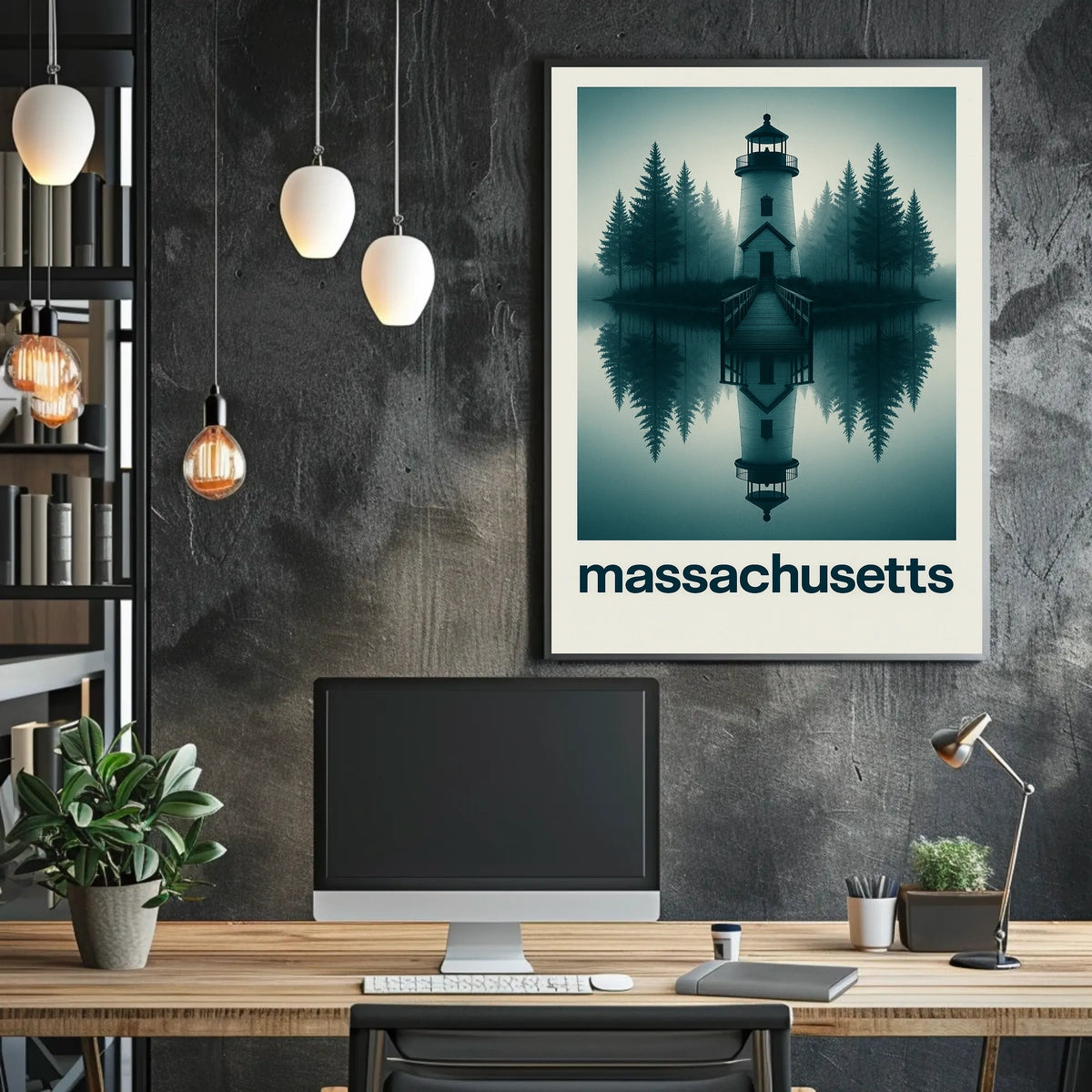 Tranquil Lighthouse in Massachusetts Poster