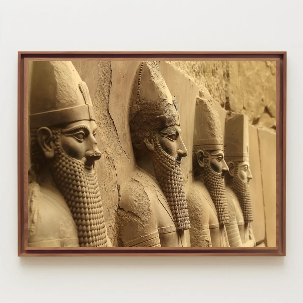 Ancient Neo-Assyrian Stone Relief Sculpture Poster