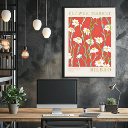 Flower Market Bilbao Poster