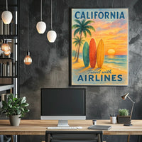 California Airlines Vintage Travel Poster