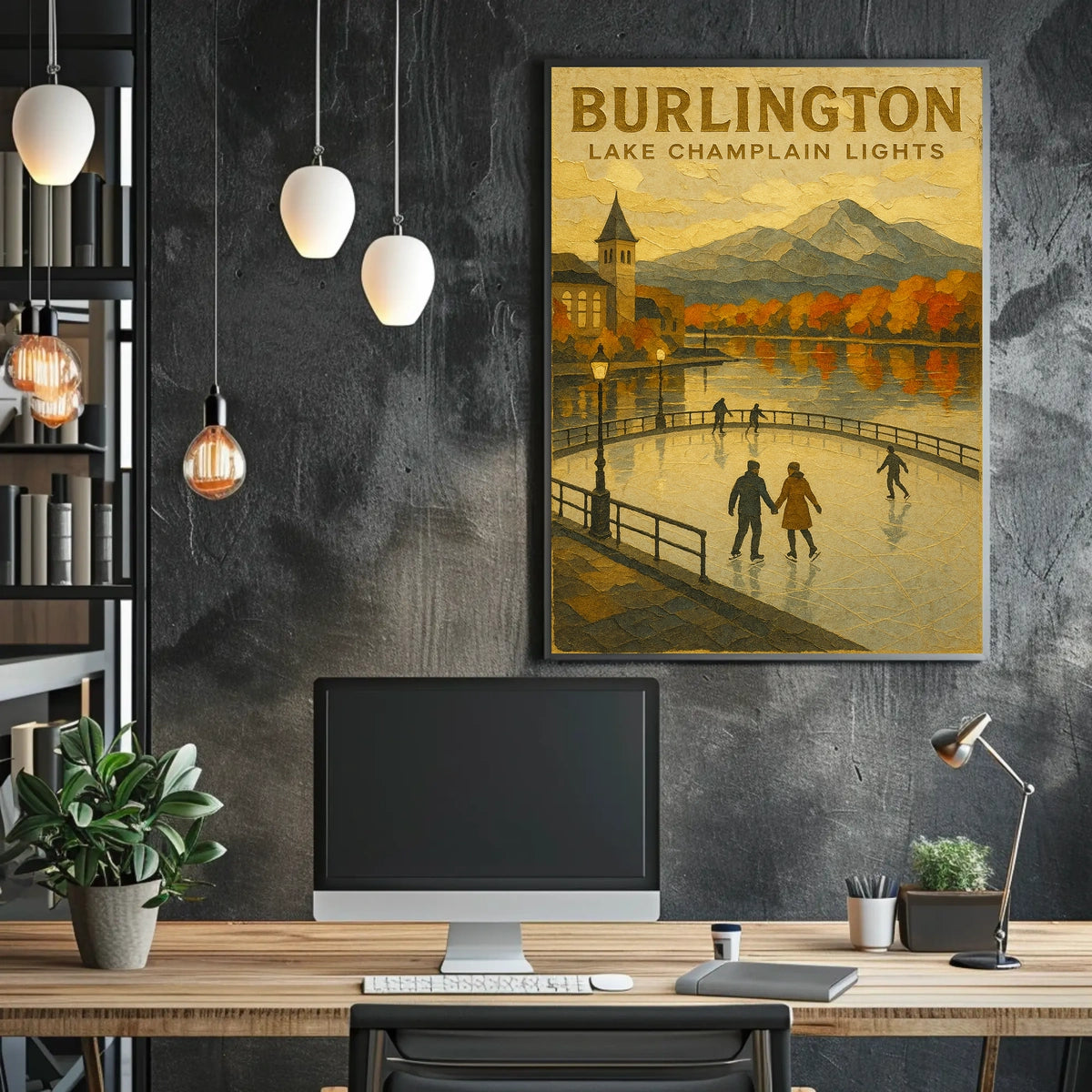 Burlington Lake Champlain Lights Poster