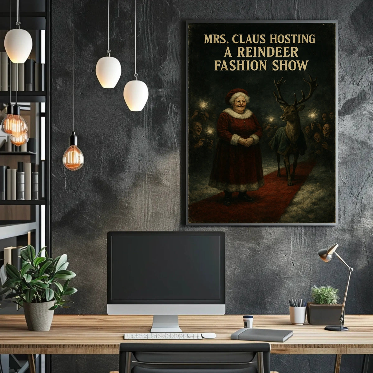 Whimsical Holiday Reindeer Fashion Show Christmas Poster