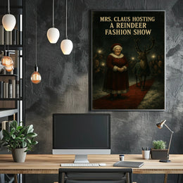 Whimsical Holiday Reindeer Fashion Show Christmas Poster