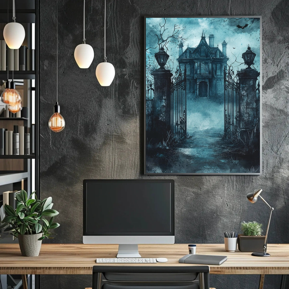Haunting Gothic Mansion Artistry Poster - Cultural or Heritage Poster