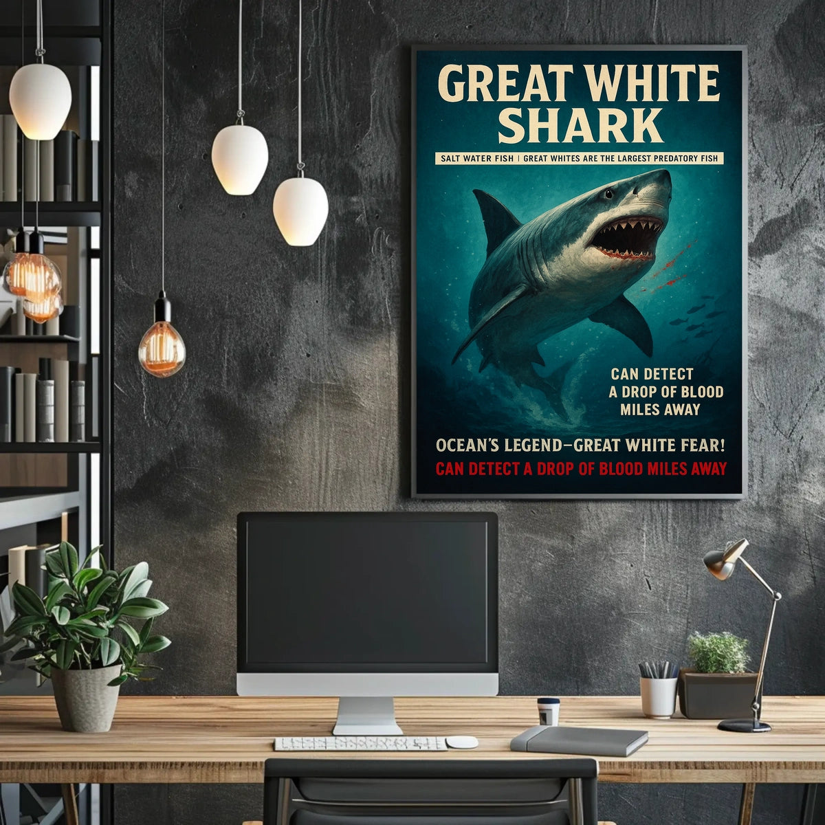 Oceans Legend Great White Shark Poster