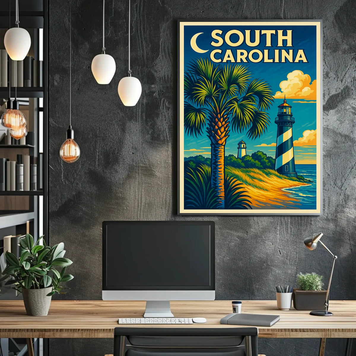South Carolina Coastal Scene Poster