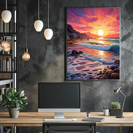 Vibrant Coastal Sunset Poster PosterGoat