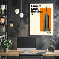 Empire State Building Art Deco Travel Poster