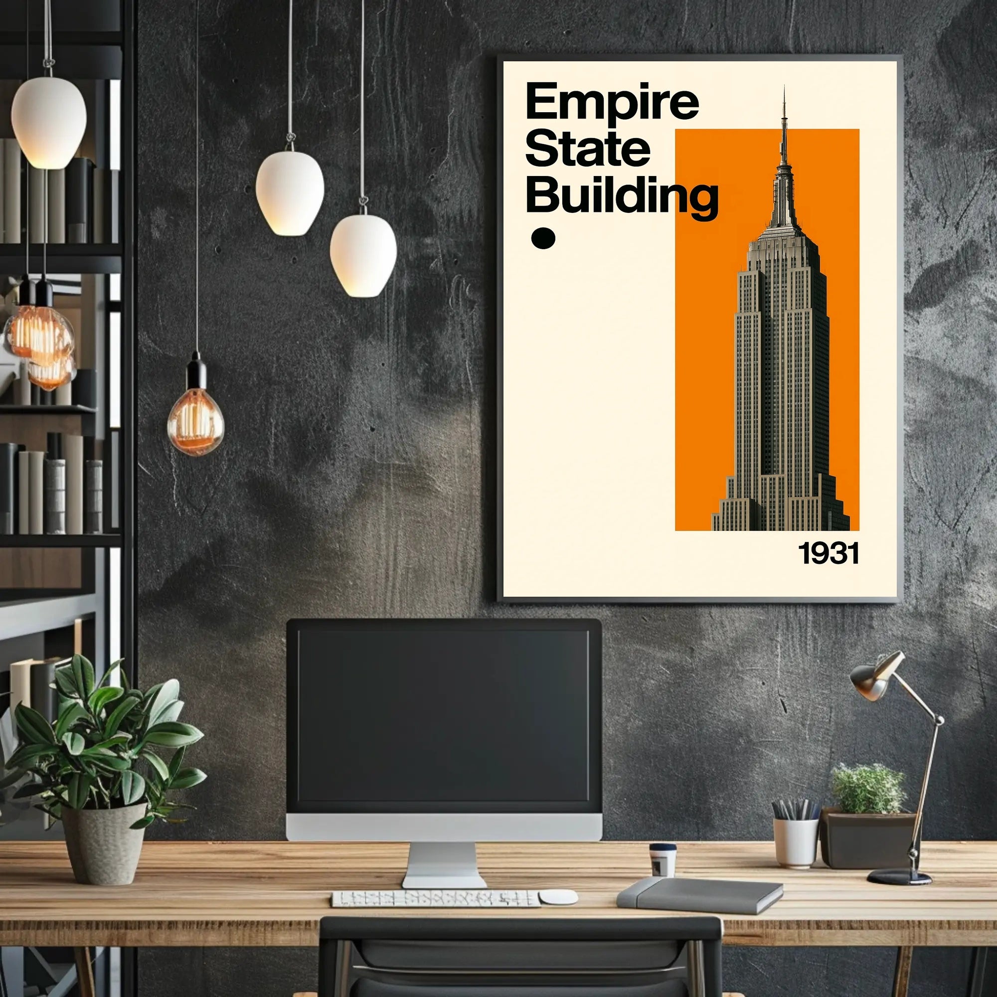 Empire State Building Art Deco Travel Poster