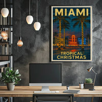 Miami Tropical Christmas Poster