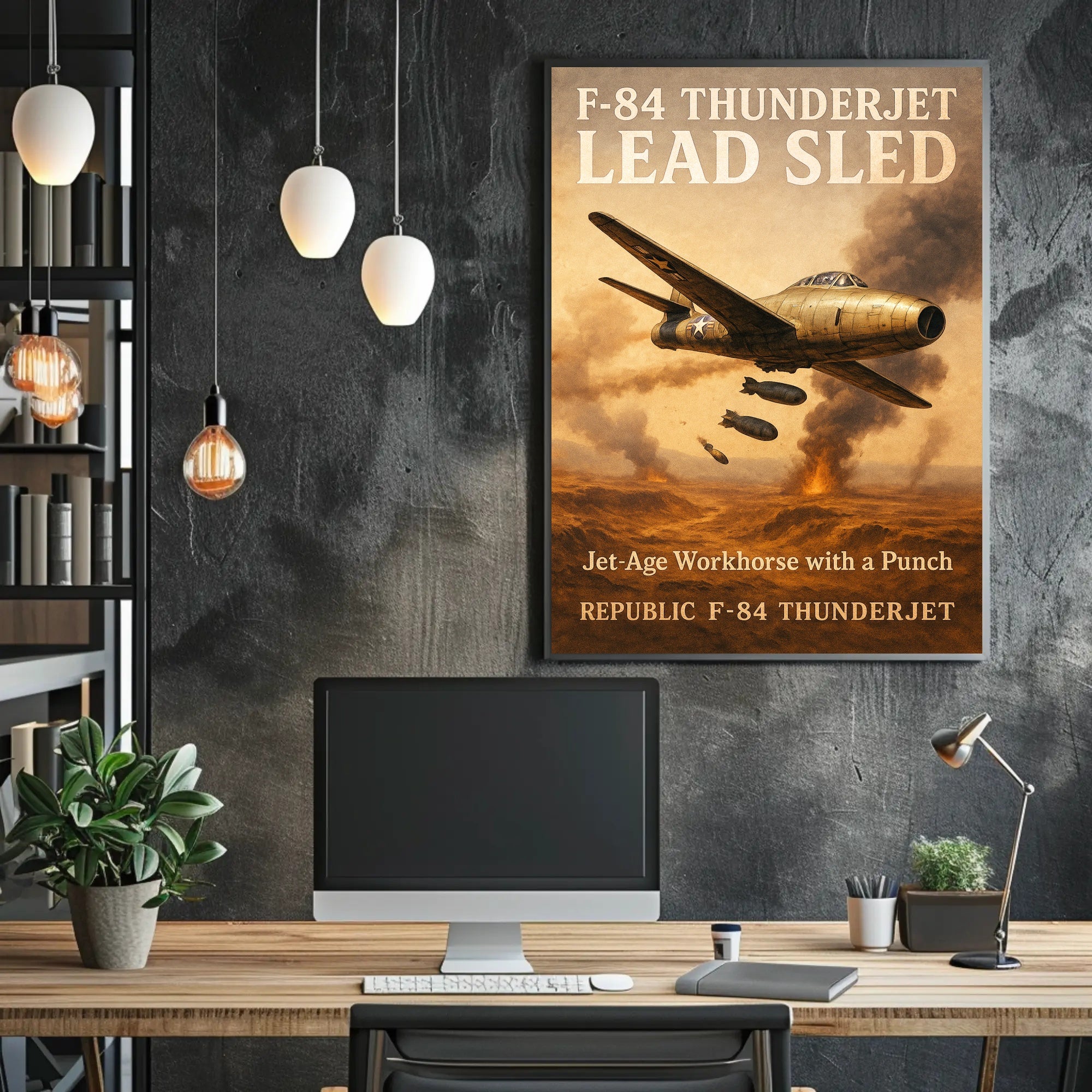 F-84 Thunderjet Lead Sled Poster PosterGoat
