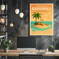 Bahamas Tropical Paradise Vintage Travel Poster