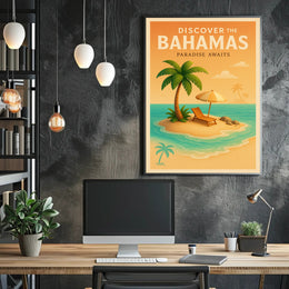 Bahamas Tropical Paradise Vintage Travel Poster