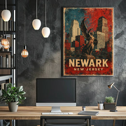 Newark Skyline Art Poster
