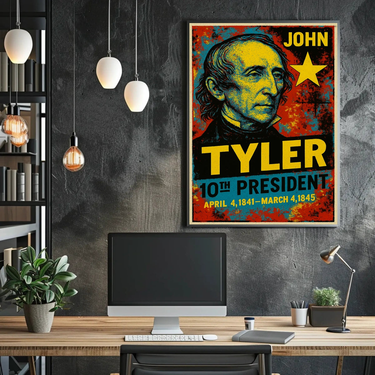 John Tyler 10th President of the United States Graffiti Pop Art Poster