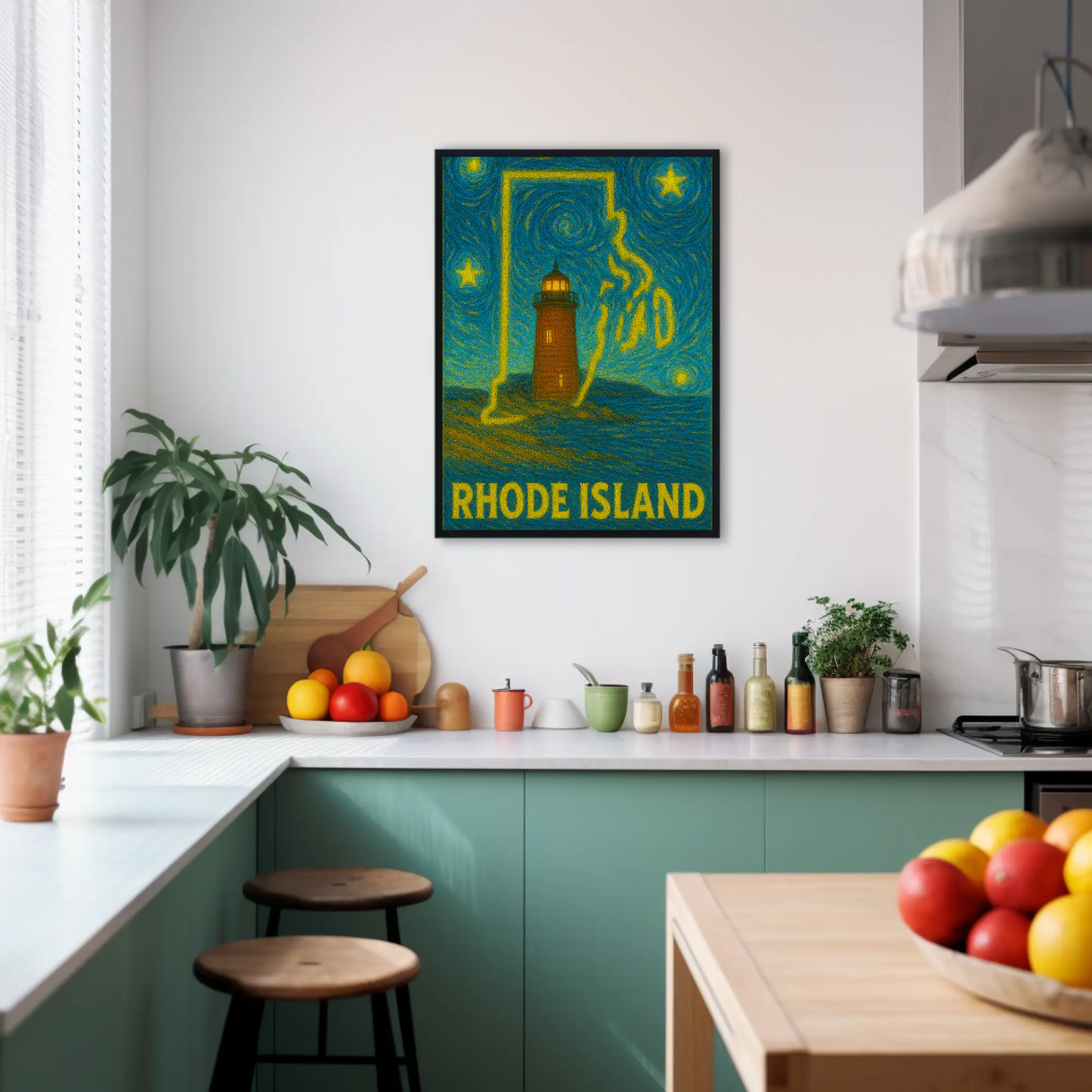 Rhode Island Starry Night Poster