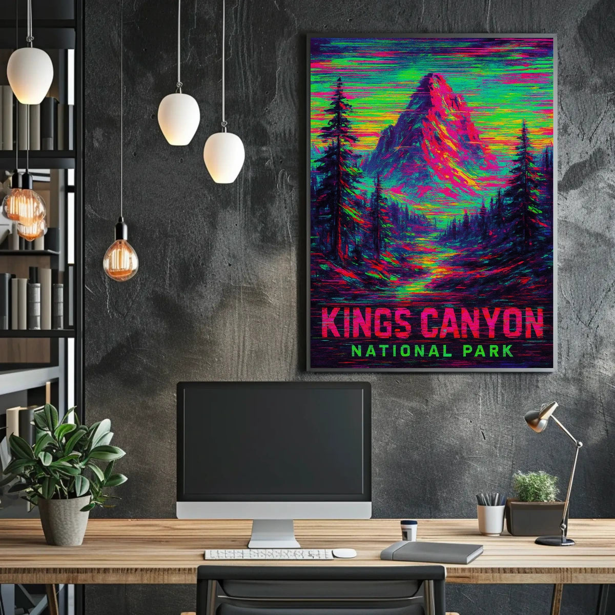 Kings Canyon National Park Vintage Scenic Wilderness Travel Wall Art Breathtaking Nature Escape Gift Souvenir Poster