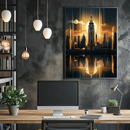 Cityscape At Dusk Poster