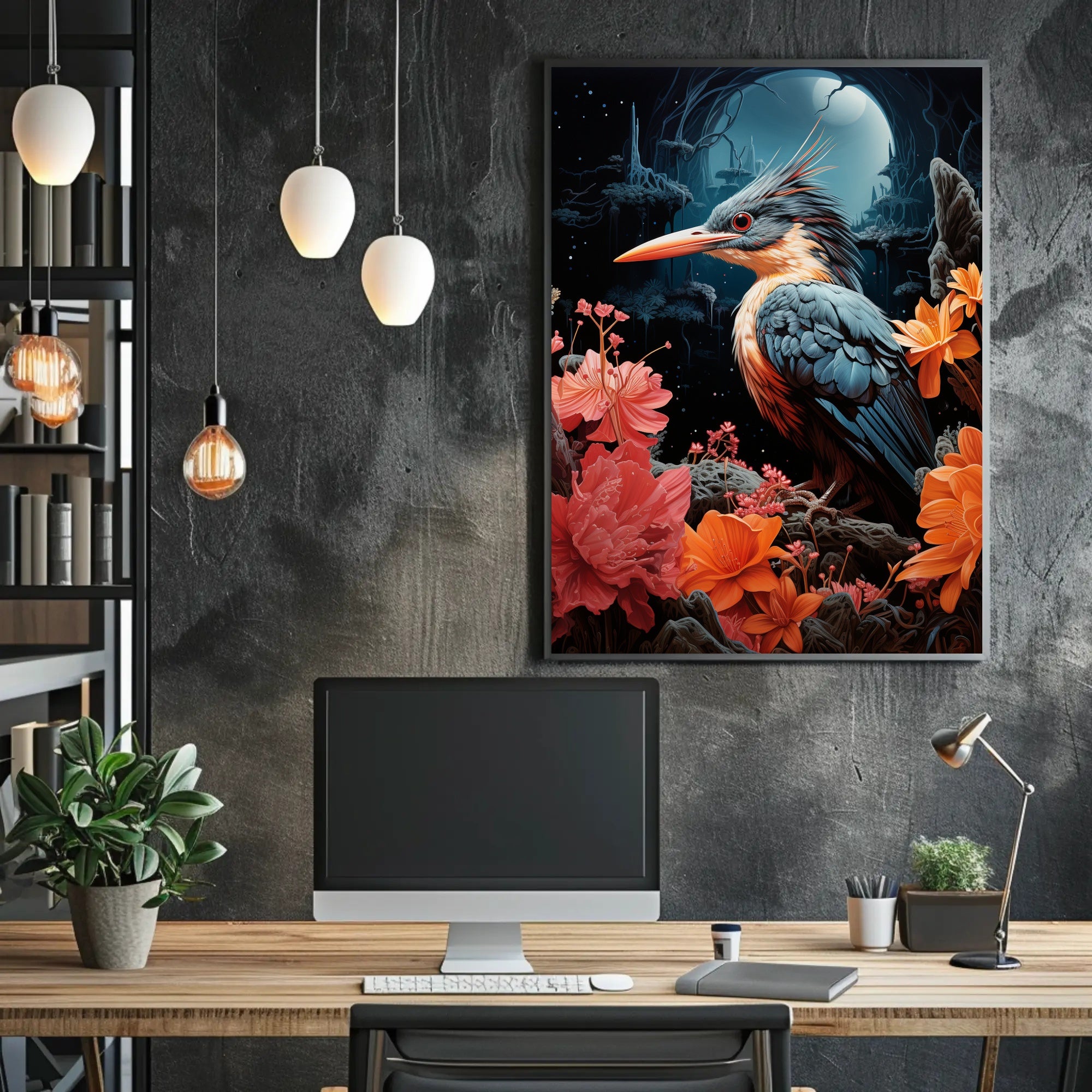 Enchanted Night Bird Poster